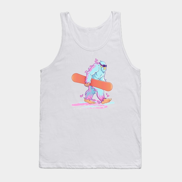 Yeti Goes Snowboarding Tank Top by makarxart